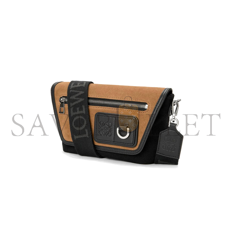LOEWE MINI FLEX MESSENGER IN CANVAS AND SUEDE CFLXPKPX01 (19*14*5cm)
